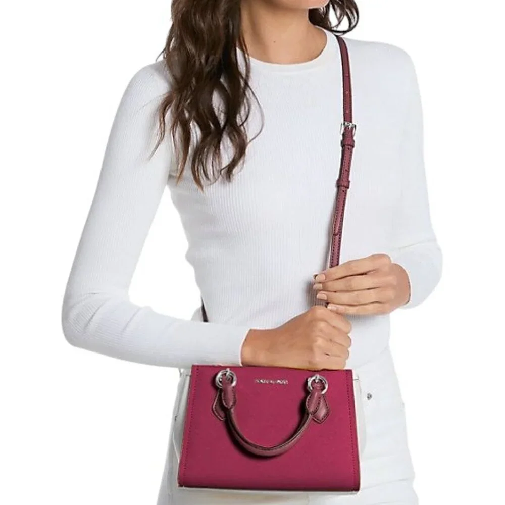 MICHAEL KORS Marilyn Small Color-Block Saffiano Leather Messenger Bag – NWT